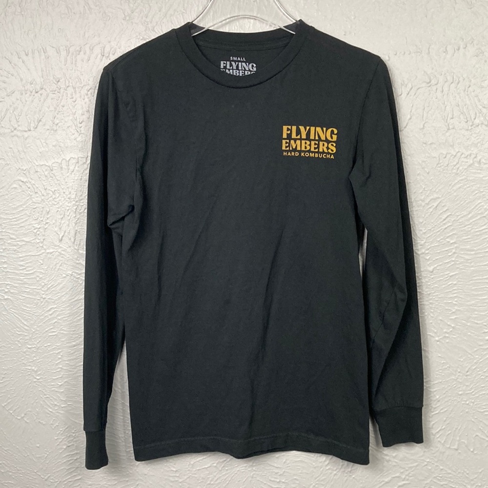 Flying Embers Hard Kombucha Black Long Sleeve T-Shirt Women's Size Small